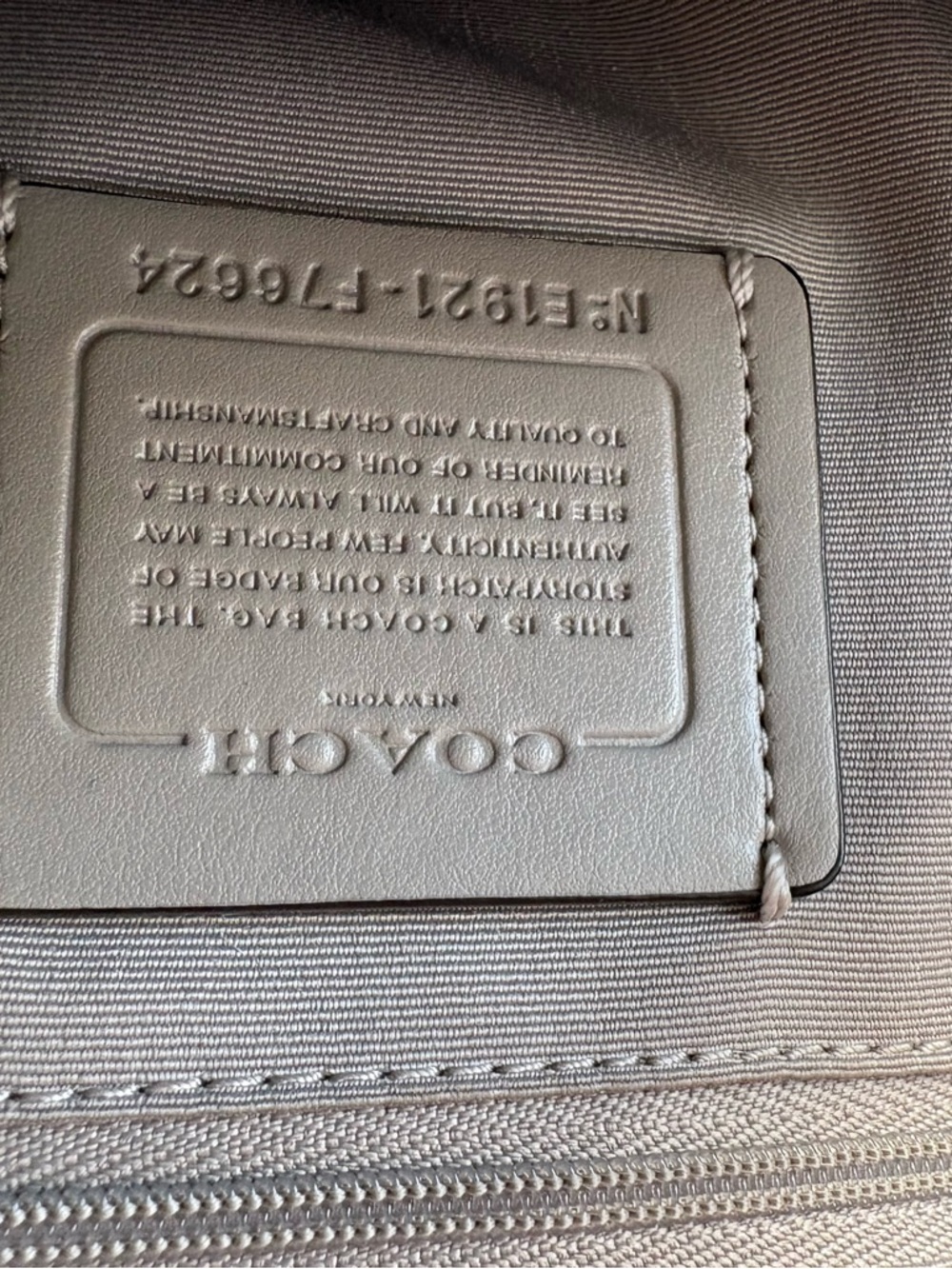 Coach Mini Backpack – Pebbled Leather – Light Taupe/Gray – Like New - Picture 3 of 5